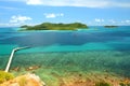 Blue seascape at Khao Ma Cho Pier Samaesan Island Chonburi at Th Royalty Free Stock Photo