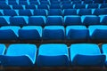 Blue seats in a stadium Royalty Free Stock Photo