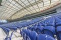 Blue seats at the tribunes of FC Porto stadium