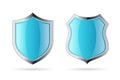 Blue secure shield vector icon Royalty Free Stock Photo