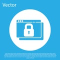 Blue Secure your site with HTTPS, SSL icon isolated on blue background. Internet communication protocol. White circle Royalty Free Stock Photo