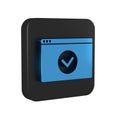 Blue Secure your site with HTTPS, SSL icon isolated on transparent background. Internet communication protocol. Black Royalty Free Stock Photo