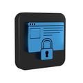 Blue Secure your site with HTTPS, SSL icon isolated on transparent background. Internet communication protocol. Black Royalty Free Stock Photo