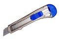 Blue Segmented Blade Utility Knife Isolated on White Background Royalty Free Stock Photo
