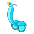 Blue segway icon, cartoon style Royalty Free Stock Photo