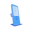 Blue self service kiosk flat color vector object Royalty Free Stock Photo