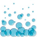 Blue semitransparent soap bubbles