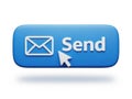 Blue send button with mail icon Royalty Free Stock Photo