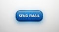 Blue send email button isolated on white background Royalty Free Stock Photo