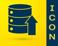 Blue Server, Data, Web Hosting icon isolated on yellow background. Vector Illustration Royalty Free Stock Photo