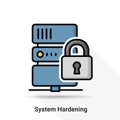 Blue Server Database Secured Padlock System Hardening Icon Royalty Free Stock Photo