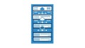 Blue server rack illustration with connected cloud storage devices Royalty Free Stock Photo