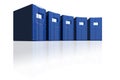 Blue servers in a circle Royalty Free Stock Photo