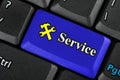 Blue service icon button