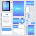 Blue set of vector corporate identity template. Modern business stationery mock-up. Background with light blue Royalty Free Stock Photo