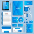 Blue set of vector corporate identity templates Royalty Free Stock Photo