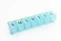 Blue seven day pill case Royalty Free Stock Photo