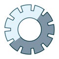 Blue shading silhouette of pinion model four Royalty Free Stock Photo