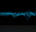 Blue shaky wave design on black Royalty Free Stock Photo