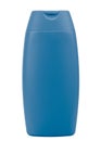 Blue shampoo bottle