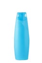 Blue shampoo bottle isolated on the white background. Top view Royalty Free Stock Photo
