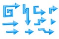 Blue shaped 3d arrows