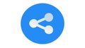 Blue share icon symbol networking connection distribution , vector design Generative AI Royalty Free Stock Photo