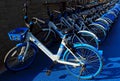 Blue shared bikes in China