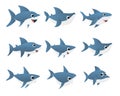 Blue shark cartoon character