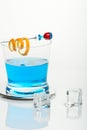 Blue shark cocktail and icecub Royalty Free Stock Photo