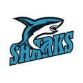 Blue sharks logo with text space for your slogan / tag line