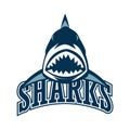 Blue sharks logo with text space for your slogan / tag line Royalty Free Stock Photo