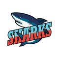 Blue sharks logo with text space for your slogan / tag line