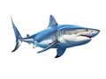 Blue sharks are the most abundant of all shark species. Generative AI.