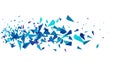 Blue Shattered Glass Shards Explosion, vector design Generative AI Royalty Free Stock Photo