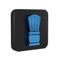 Blue Shaving brush icon isolated on transparent background. Barbershop symbol. Black square button. Royalty Free Stock Photo