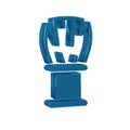 Blue Shaving brush icon isolated on transparent background. Barbershop symbol.