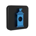 Blue Shaving gel foam icon isolated on transparent background. Shaving cream. Black square button.