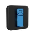 Blue Shaving gel foam icon isolated on transparent background. Shaving cream. Black square button.