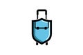 Blue Shield and bag travel Creative Air Logo Royalty Free Stock Photo
