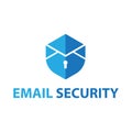 Blue shield email security logo template