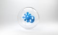 Blue Shield protecting from virus, germs and bacteria icon isolated on grey background. Immune system concept. Corona Royalty Free Stock Photo