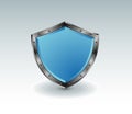 Blue shield with shadow Royalty Free Stock Photo