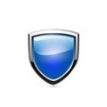 Blue shield on white. Vector Royalty Free Stock Photo