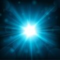 Blue shine with lens flare background