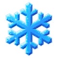 Blue shining snowflake crystal