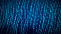 Blue Shiny Blurry Focus Slanted Wavy Dotted Lines Of Thread Curtain Lines Hanging With Sparkle Glitter Bokeh Background Royalty Free Stock Photo