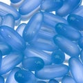 Blue shiny gel pills