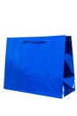 Blue shiny gift bag. isolate on white background Royalty Free Stock Photo