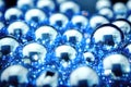 Blue shiny glass balls background. Generative Ai Royalty Free Stock Photo